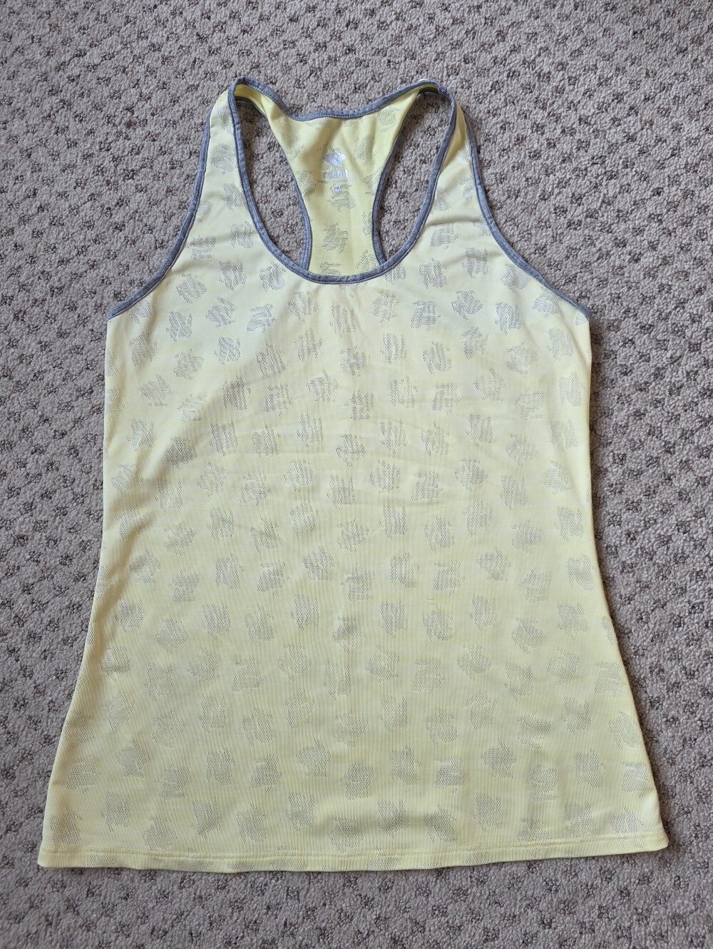 Women's Yellow Racerback Tank with Grey Trim